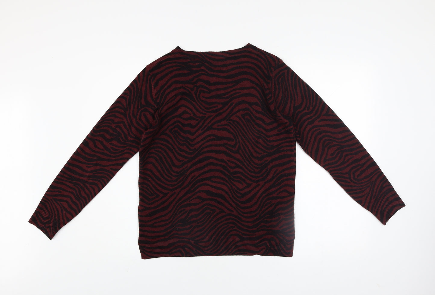 Marks and Spencer Women's Brown Animal Print Long Sleeve Jumper Size 12
