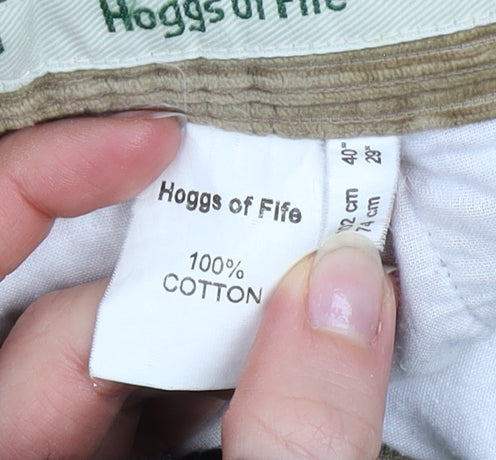 Hoggs of Fife Men's Beige Corduroy Trousers 40W 29L Cotton Regular Fit