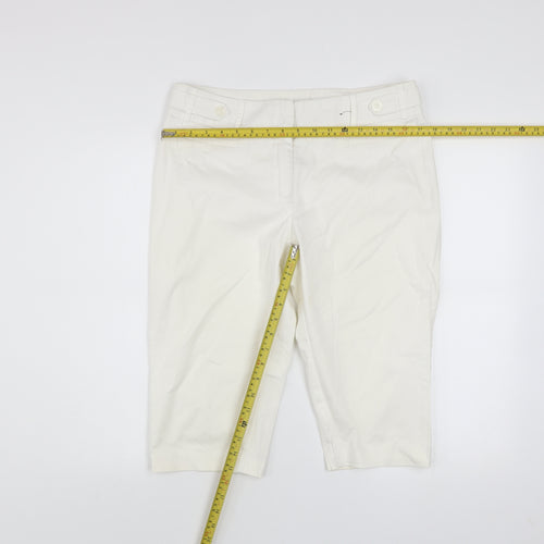 Dunnes Women Ivory Cotton Stretch Capri Trousers Size 12
