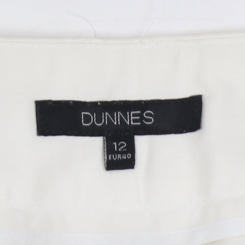 Dunnes Women Ivory Cotton Stretch Capri Trousers Size 12