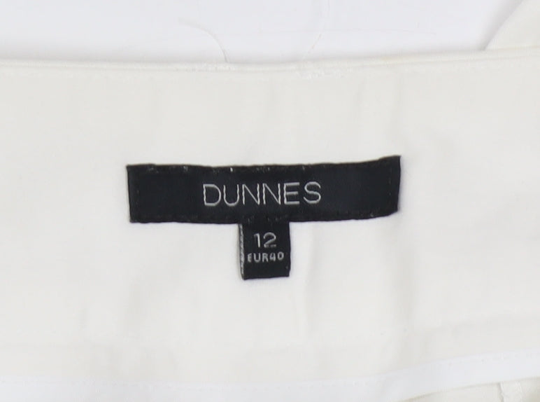 Dunnes Women Ivory Cotton Stretch Capri Trousers Size 12