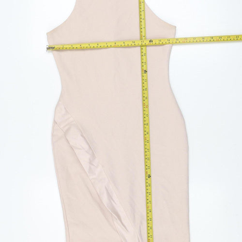River Island Women Beige Size 8 Sleeveless Bodycon Dress
