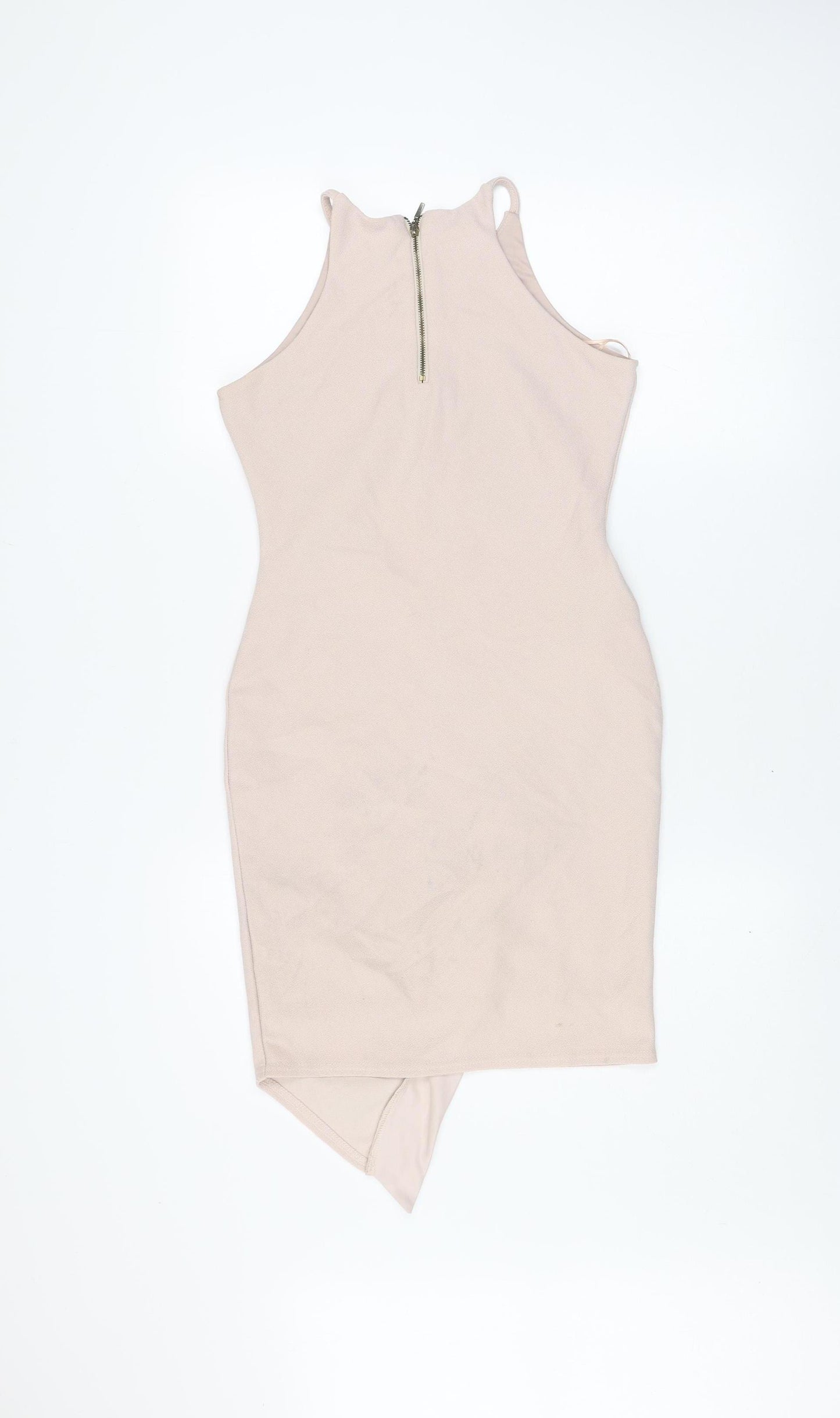 River Island Women Beige Size 8 Sleeveless Bodycon Dress