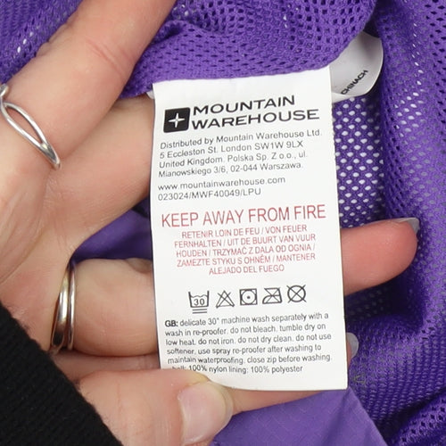 Mountain Warehouse Girls Purple Waterproof Hooded Rain Jacket 5-6 Years