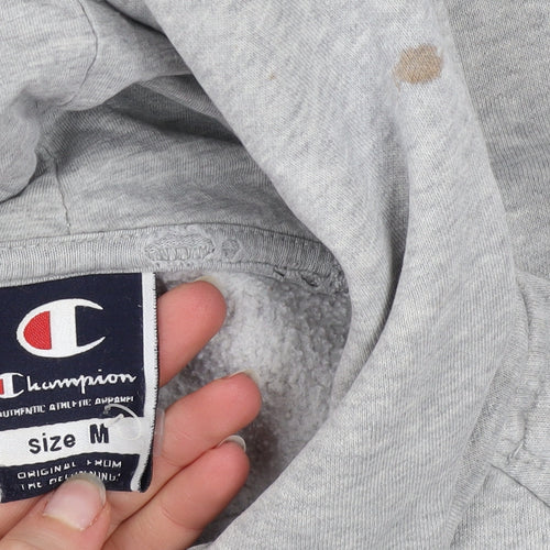 Champion Men's Grey Pullover Hoodie Size M Regular Fit Fleece
