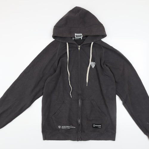 Gaming Never Dies Mens Grey XL Zip Hoodie Full Zip Casual Jacket