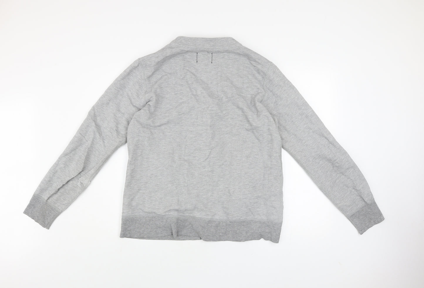 Reigning Champ Men's Grey L Cardigan V-Neck Cotton Knit Jumper