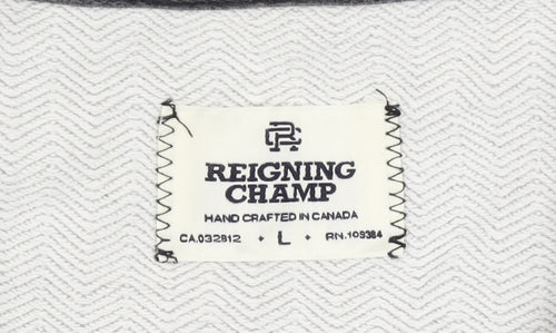 Reigning Champ Men's Grey L Cardigan V-Neck Cotton Knit Jumper