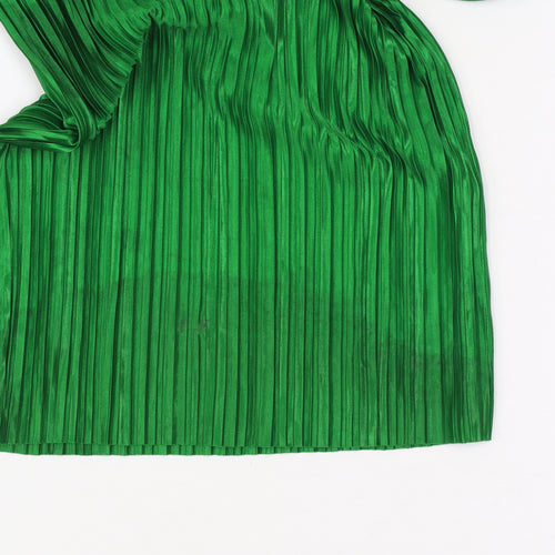 PrettyLittleThing Women’s Green Pleated Wide-Leg Jumpsuit Size UK 8