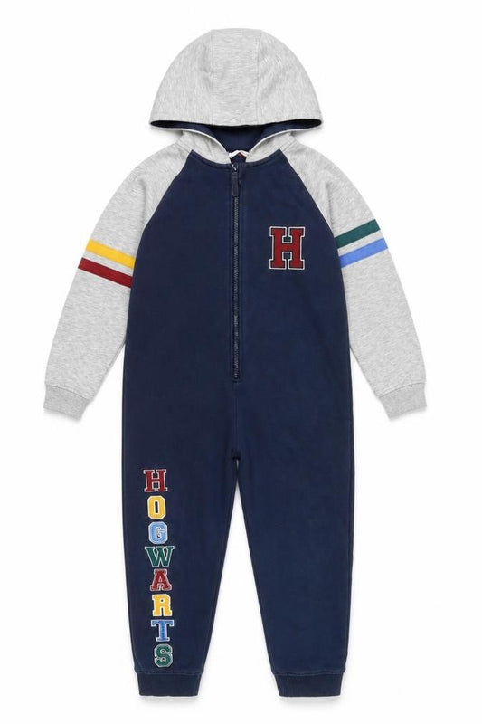 Marks and Spencer Boys Blue Harry Potter Hogwarts Hooded Onesie 8-9 Years
