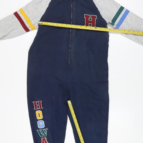 Marks and Spencer Boys Blue Harry Potter Hogwarts Hooded Onesie 8-9 Years