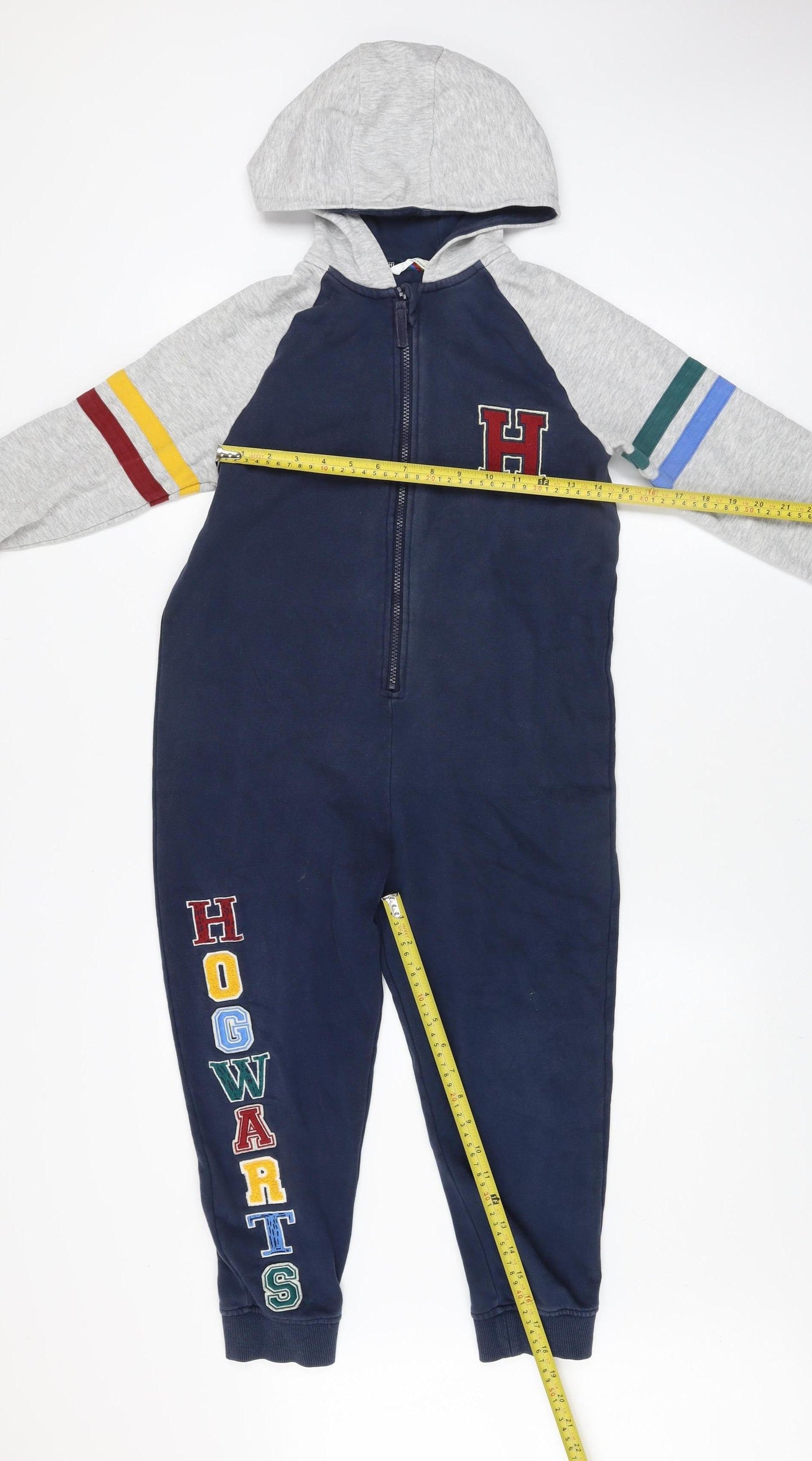 Marks and Spencer Boys Blue Harry Potter Hogwarts Hooded Onesie 8-9 Years