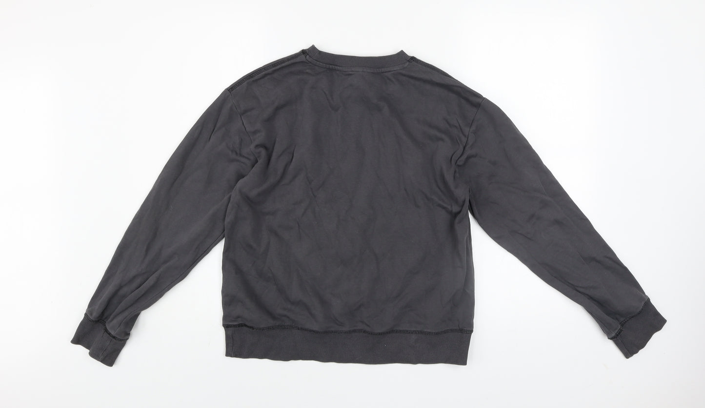 H&M Womens Black New York Pullover Sweatshirt XS Cotton Blend