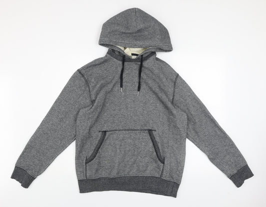 H&M L.O.G.G. Mens Grey Pullover Fleece Hoodie Size M Regular Fit