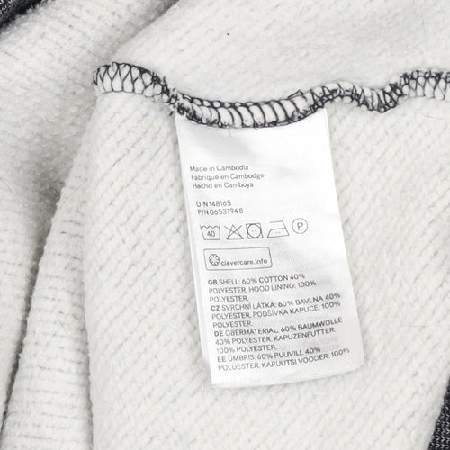 H&M L.O.G.G. Mens Grey Pullover Fleece Hoodie Size M Regular Fit