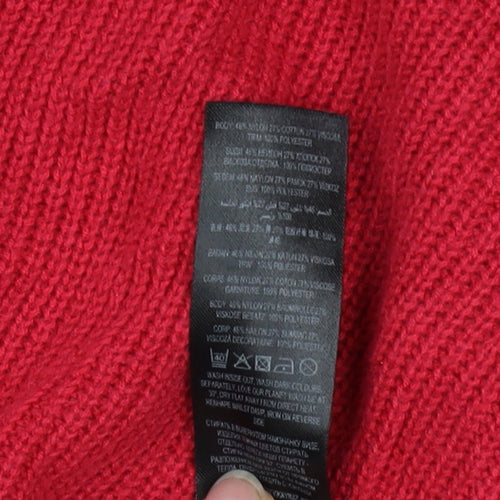 Betty Jackson Black Women's Red Size 14 Crew Neck Cardigan