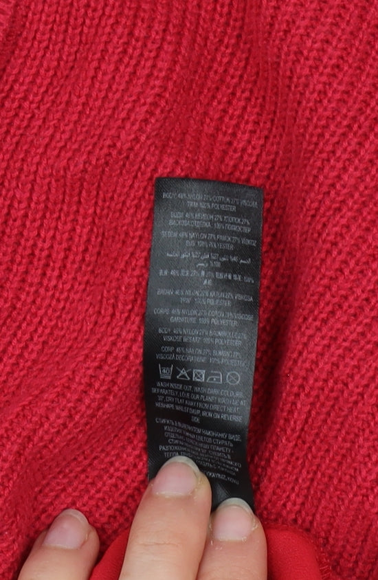 Betty Jackson Black Women's Red Size 14 Crew Neck Cardigan