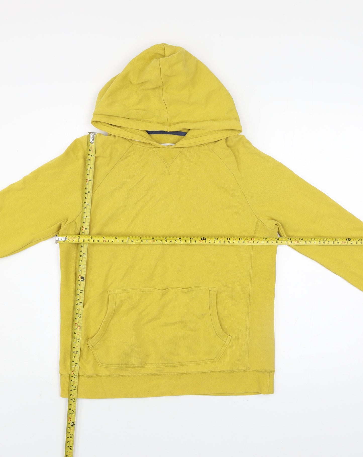 Boden Boys Yellow Pullover Hoodie 11-12 Years Cotton Long Sleeve