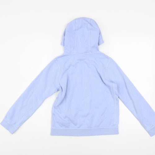 Nike Girls Blue Pullover Hoodie M 13-14 Years Cotton Blend Logo Sweatshirt