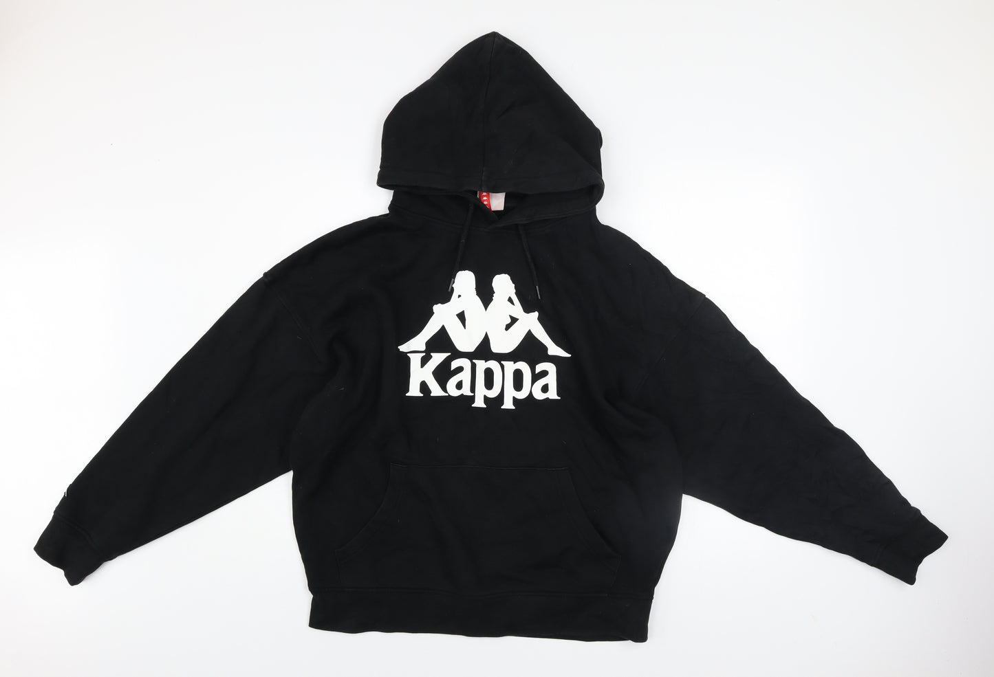 Kappa Men's Black Pullover Hoodie Medium Graphic Logo Sweatshirt