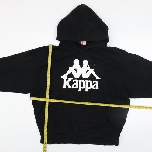 Kappa Men's Black Pullover Hoodie Medium Graphic Logo Sweatshirt