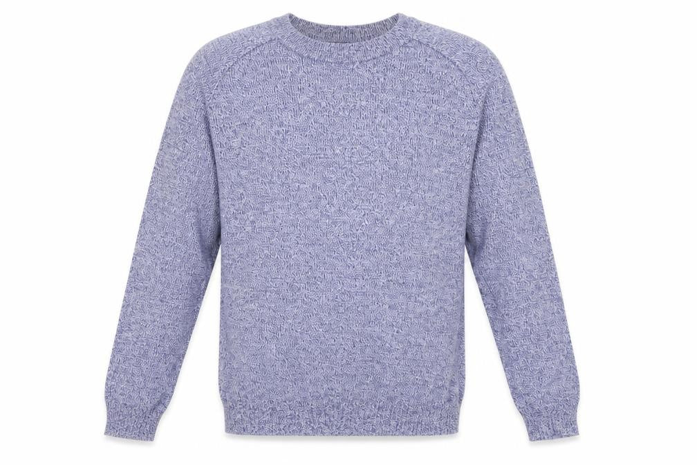 Front view of Primark Men’s Blue Cotton Crew Neck Jumper, size L