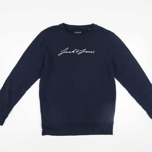 Jack & Jones Men's Blue Logo Pullover Sweatshirt Size S
