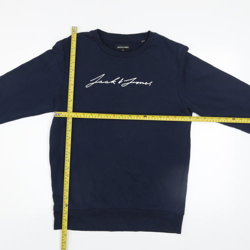 Jack & Jones Men's Blue Logo Pullover Sweatshirt Size S