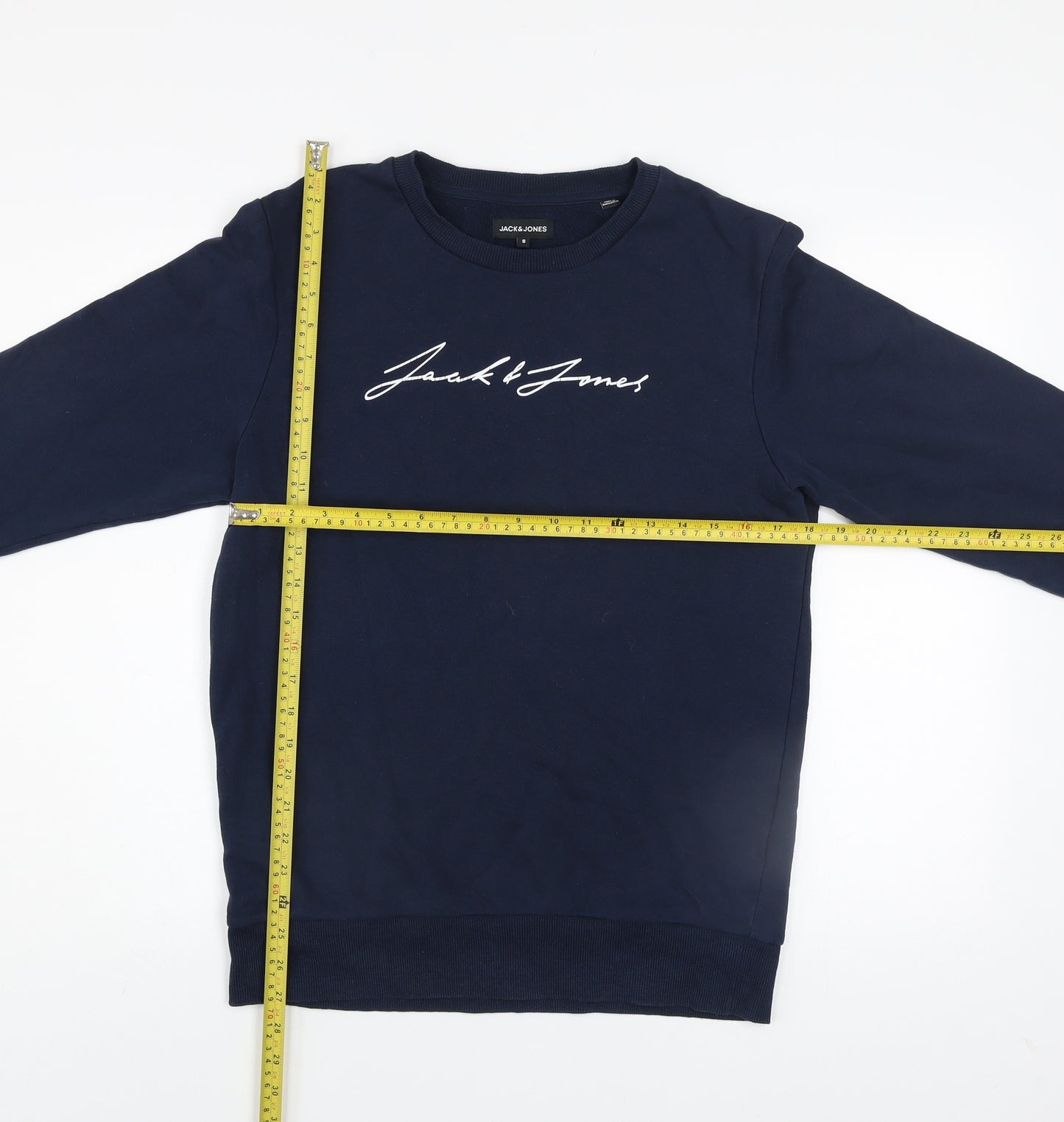 Jack & Jones Men's Blue Logo Pullover Sweatshirt Size S