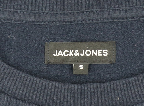 Jack & Jones Men's Blue Logo Pullover Sweatshirt Size S