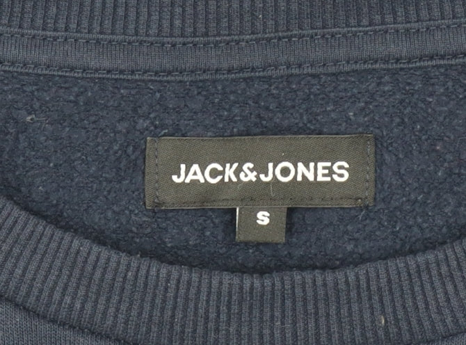 Jack & Jones Men's Blue Logo Pullover Sweatshirt Size S