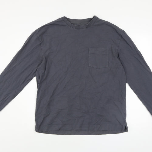 Dunnes Stores Men's Navy Long Sleeve Cotton Crew Neck Top Medium