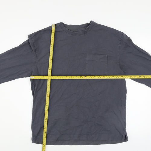 Dunnes Stores Men's Navy Long Sleeve Cotton Crew Neck Top Medium