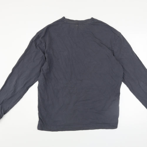 Dunnes Stores Men's Navy Long Sleeve Cotton Crew Neck Top Medium