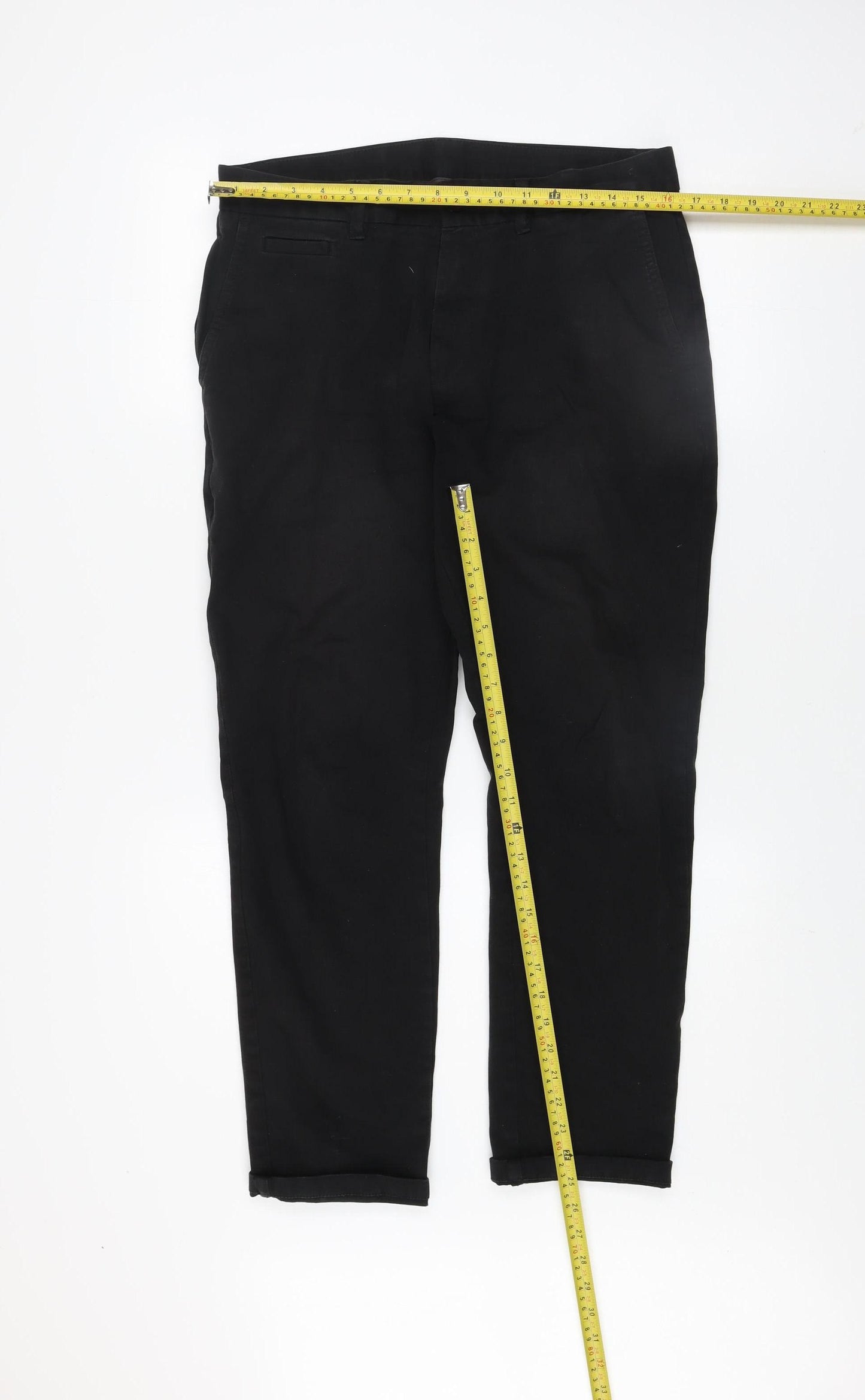 Marks and Spencer Men’s Black Slim Fit Chino Trousers 32x29