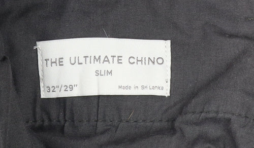 Marks and Spencer Men’s Black Slim Fit Chino Trousers 32x29