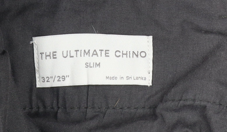 Marks and Spencer Men’s Black Slim Fit Chino Trousers 32x29