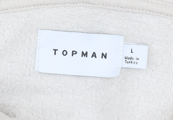 Topman Men’s Beige Arizona Graphic Pullover Hoodie Size L