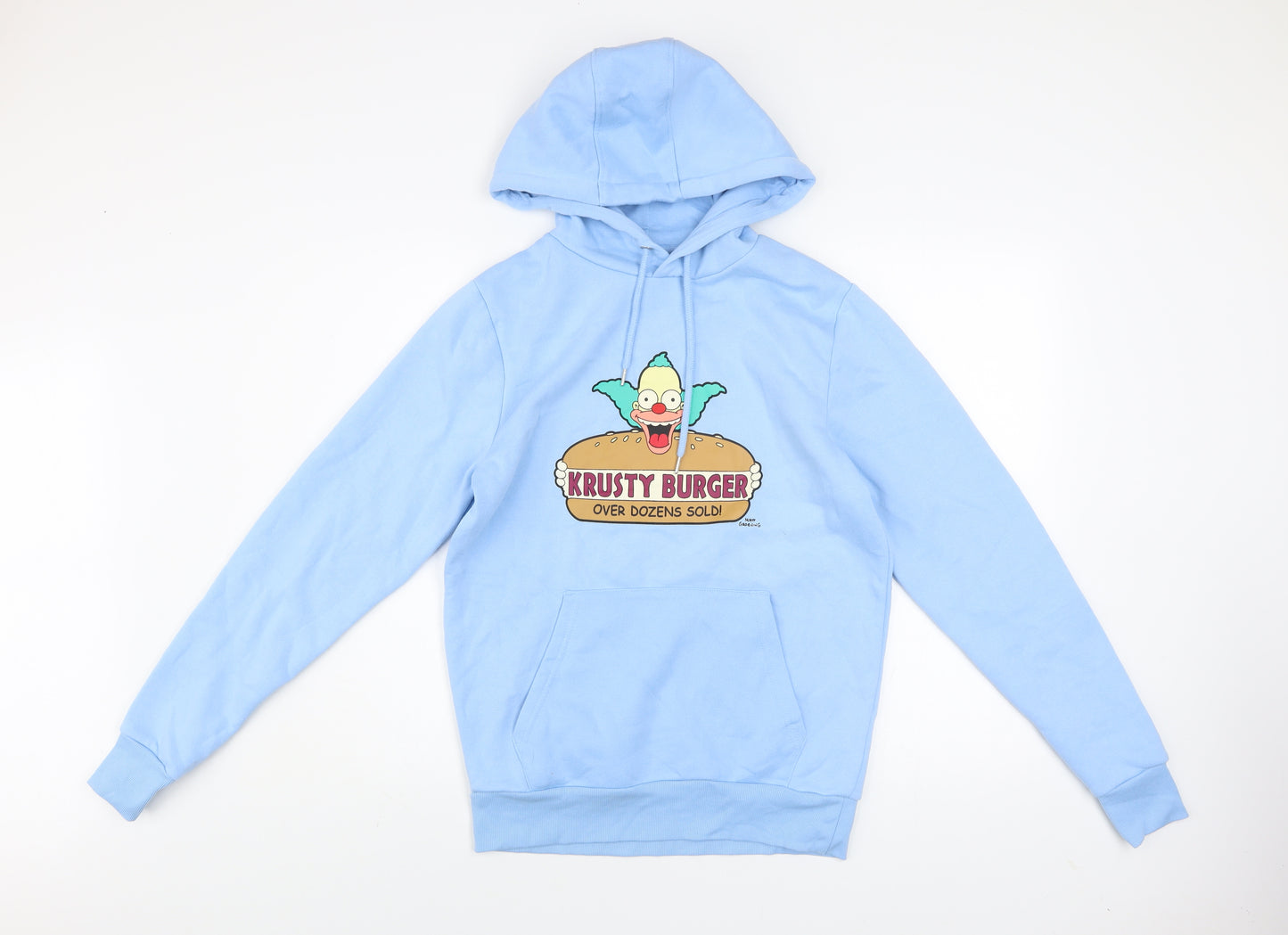 The Simpsons Men's Blue Pullover Hoodie S Krusty Burger Graphic