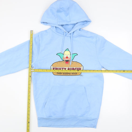 The Simpsons Men's Blue Pullover Hoodie S Krusty Burger Graphic