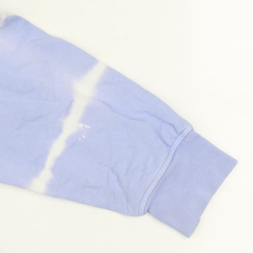 Marks and Spencer Women Blue Tie-Dye Cotton Pullover Sweatshirt Size 22