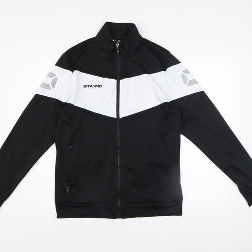 Stanno Men's Black Track Jacket Size M Colourblock Full Zip Activewear