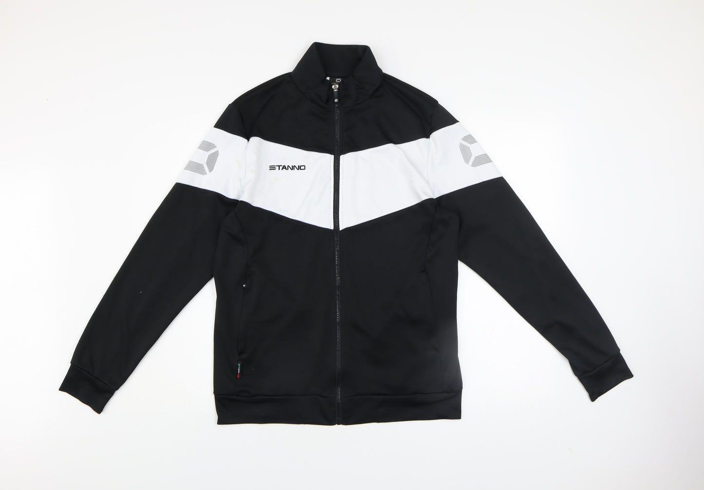 Stanno Men's Black Track Jacket Size M Colourblock Full Zip Activewear