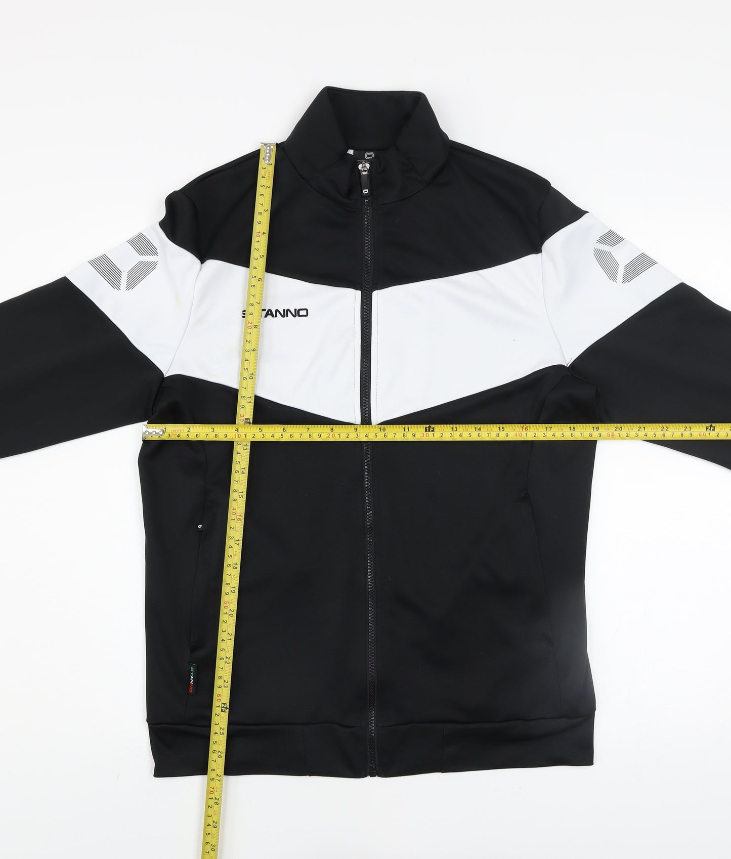 Stanno Men's Black Track Jacket Size M Colourblock Full Zip Activewear