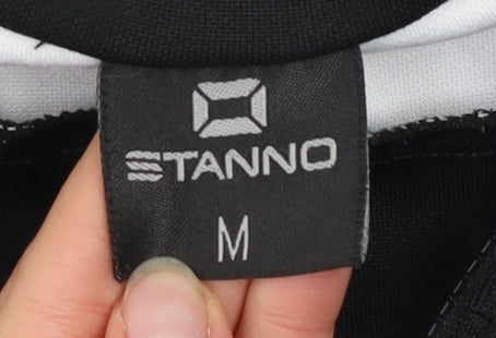 Stanno Men's Black Track Jacket Size M Colourblock Full Zip Activewear