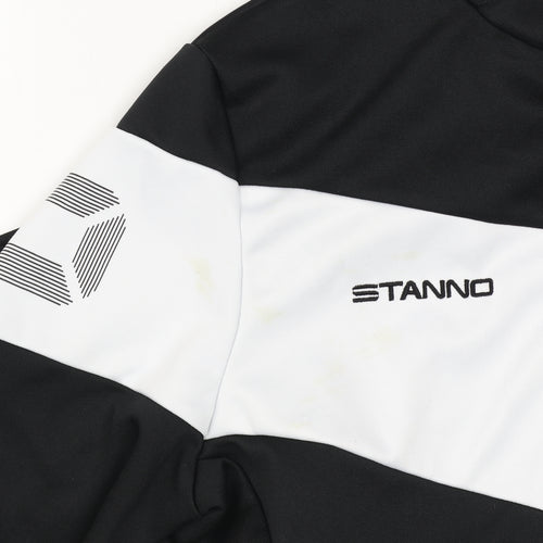 Stanno Men's Black Track Jacket Size M Colourblock Full Zip Activewear