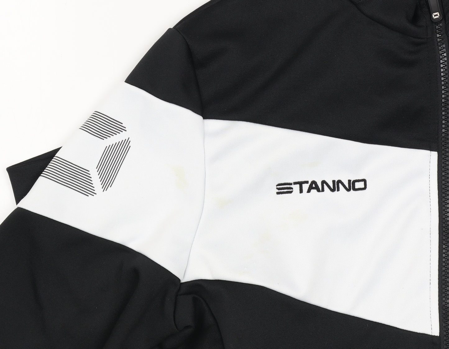 Stanno Men's Black Track Jacket Size M Colourblock Full Zip Activewear