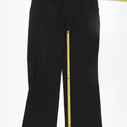 Selected Men's Black Wool Blend Regular Fit Dress Trousers 32/34