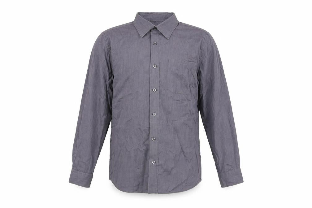 Dunnes Stores Boys Grey Long Sleeve Button-Up Shirt 13-14 Years Regular Fit