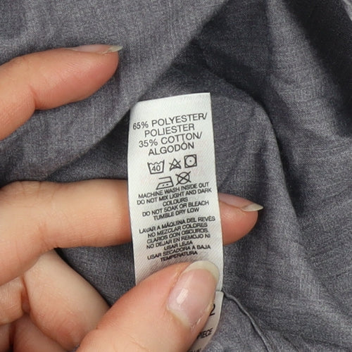 Dunnes Stores Boys Grey Long Sleeve Button-Up Shirt 13-14 Years Regular Fit